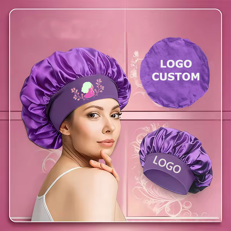 Hair Care Logo - Jedwabne czepekki satynowe, czepki do spania,