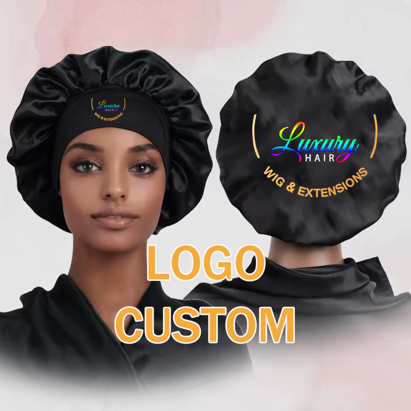 Hair Care Logo - Satynowe czepekki do włosów z logo