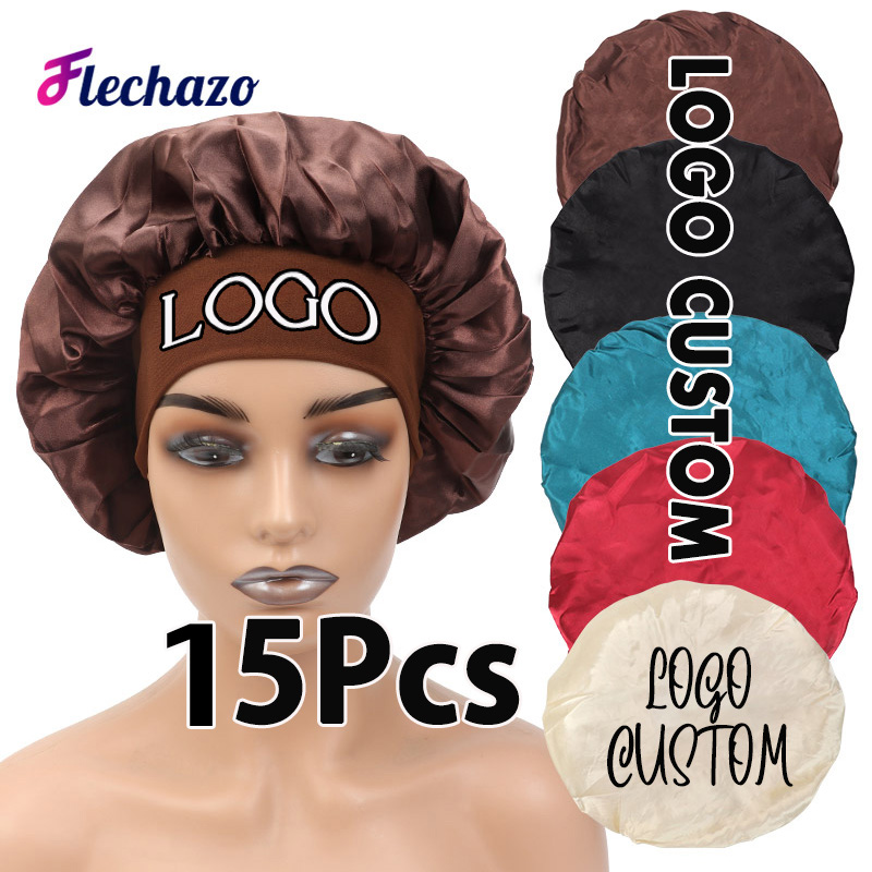 Hair Care Logo - Satynowe czepekki do włosów z jedwabiu,